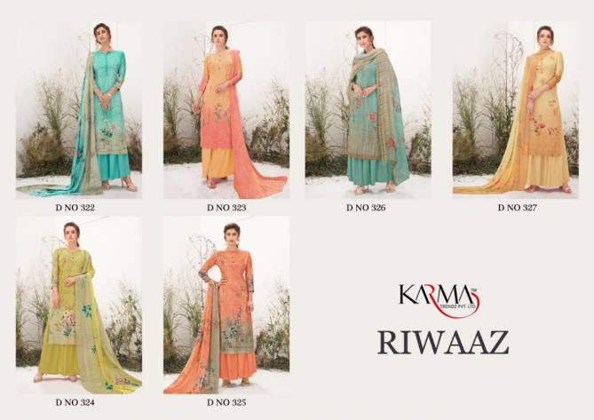 Karma Riwaaz Exclusive Maslin Embroidered Digital Printed With Pure Silk Digital Printed Dupatta 